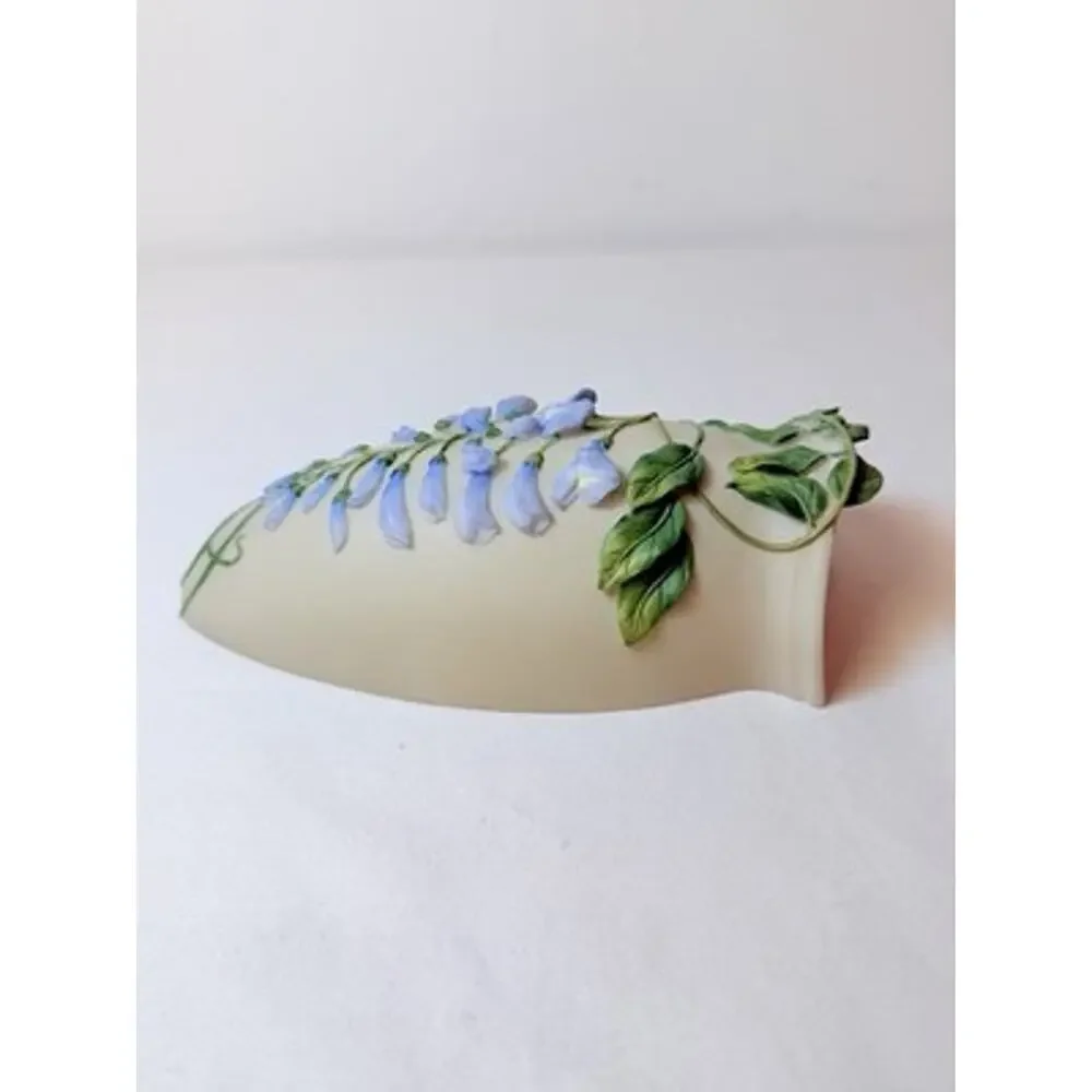 Ibis & Orchid Design Wisteria #118 Wall Mounted Glass Vase Matte Floral W/B/G
